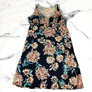 Lucky Brand Blue & Pink Floral Sleeveless Dress